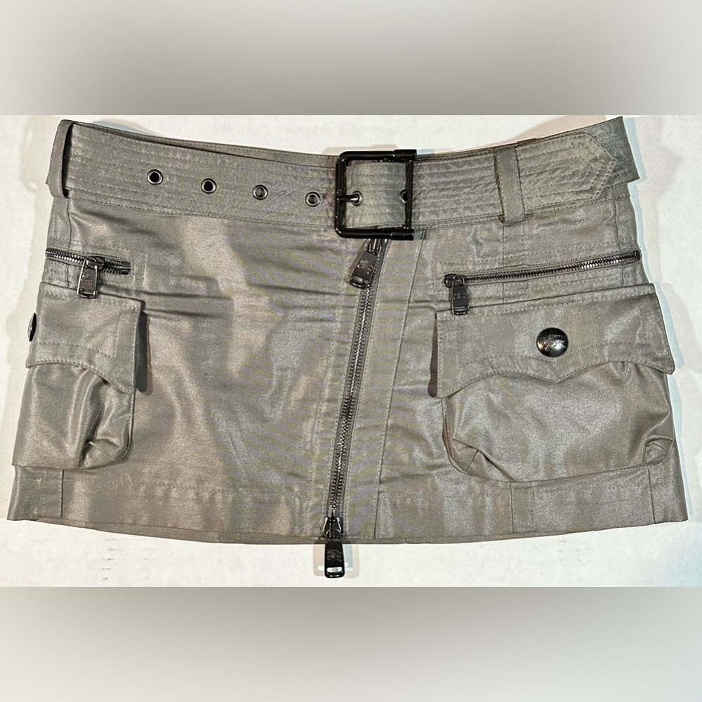 Burberry Women Gunmetal Cargo mini skirt dark grey size 6 cotton and polyamide - Picture 5 of 11